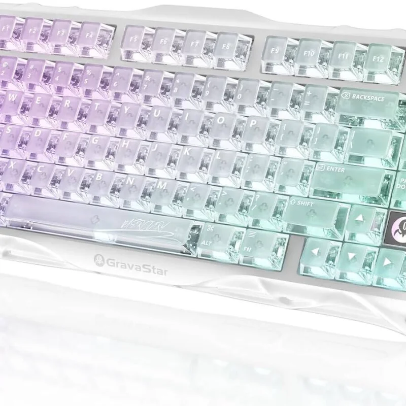 GravaStar Mercury K1 Lite 75% Wireless Mechanical Gaming Keyboard (Arabic Version) - Crystal Aurora