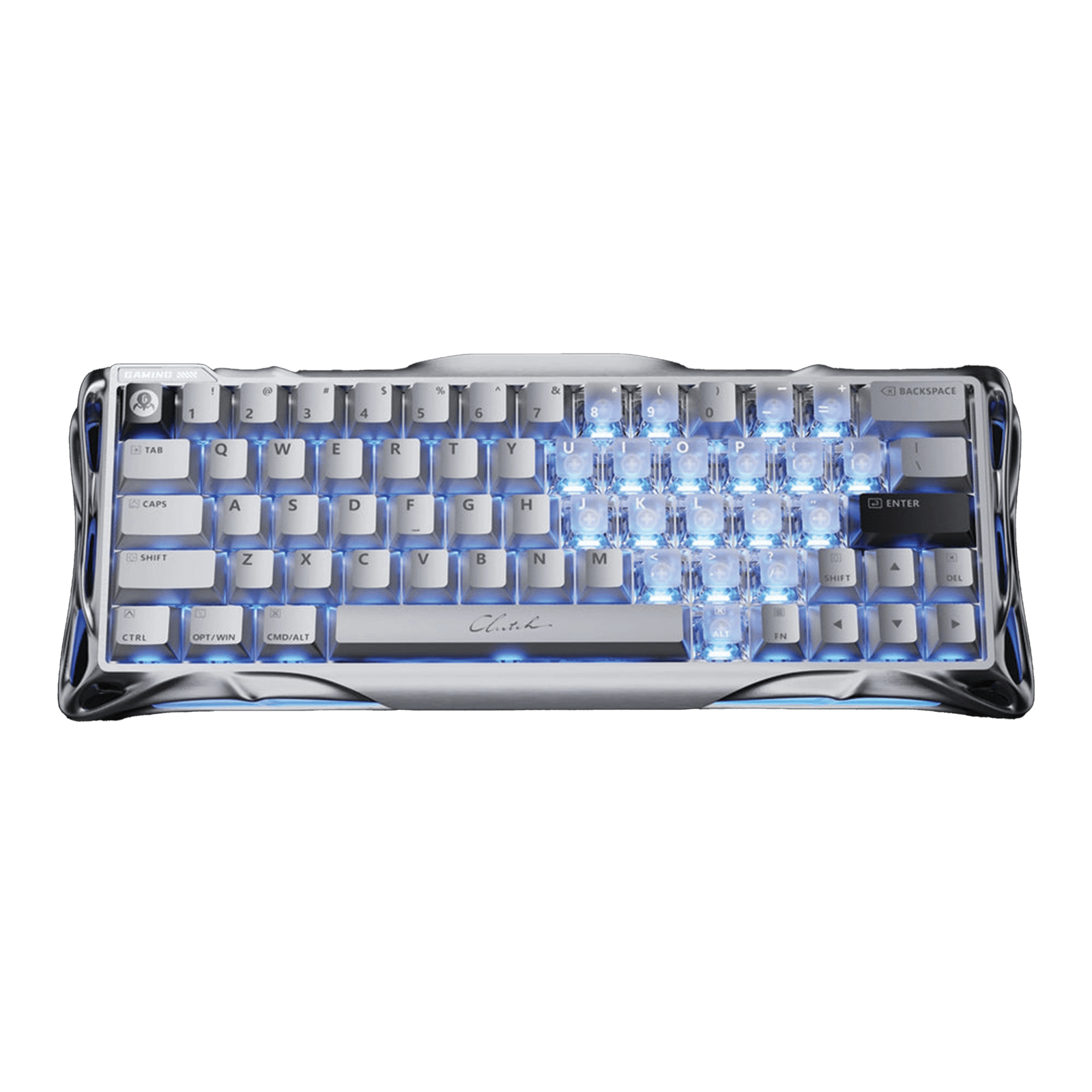 GravaStar Mercury V60Pro 60% Hall Effect Magnetic Switch Gaming Keyboard - Chrome Silver