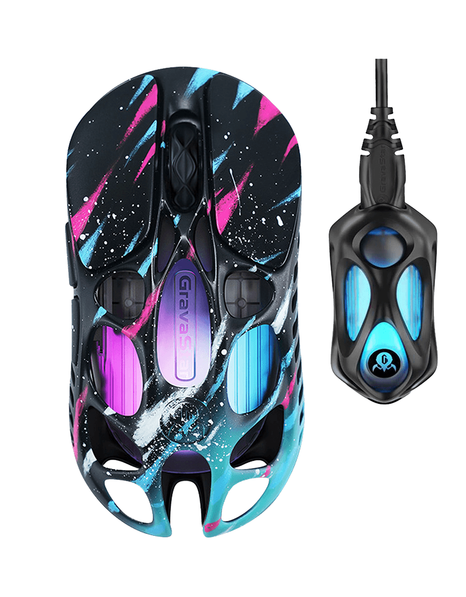 GravaStar Mercury XPro Wireless Gaming Mouse + 8K Dongle Special Edition - Neon Graffiti
