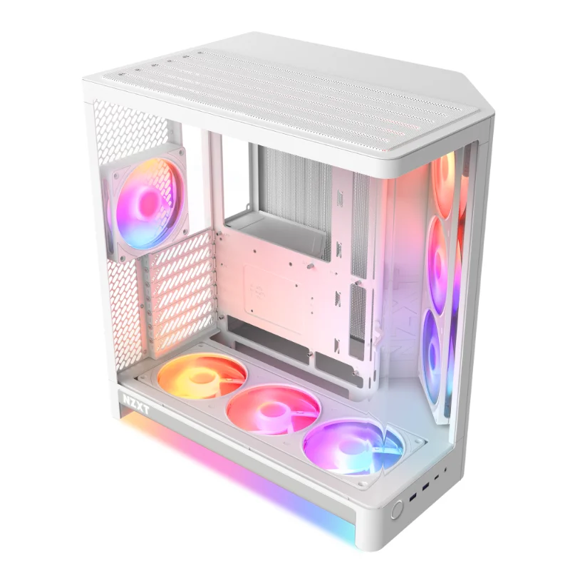 NZXT H6 RGB+ Compact Dual-Chamber ATX Case – White | CC-H62FW-P1