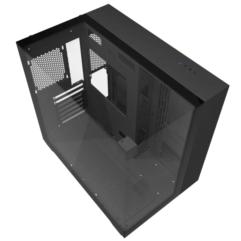 darkFlash TH285 Three-Sided Tempered Glass ATX Gaming Case with 4 ARGB Fans – Black