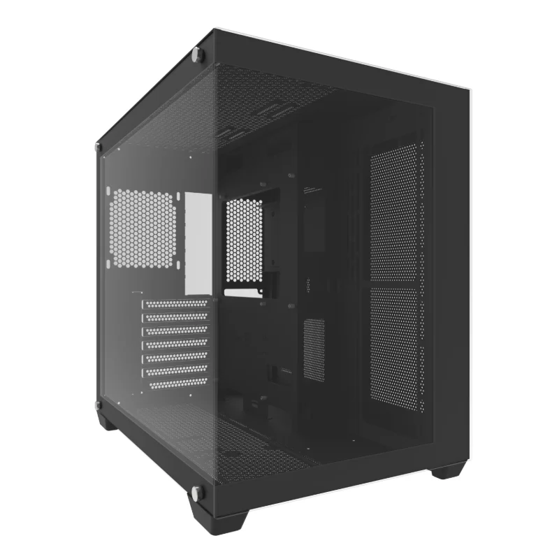 darkFlash C285P Dual-Glass ATX Gaming Case with 6 Infinity ARGB Fans – Black