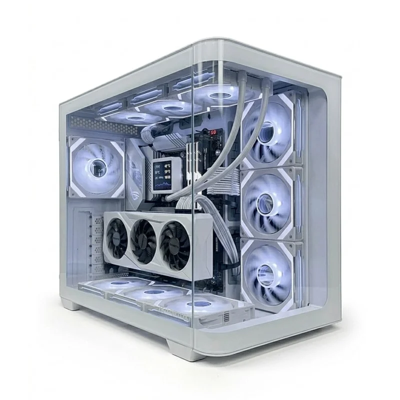 TORTOX Curvo ATX Gaming Case with 7 ARGB PWM Fans – White