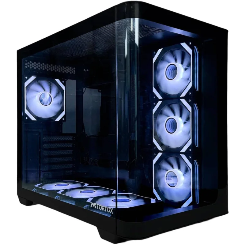 TORTOX Curvo ATX Gaming Case with 7 ARGB PWM Fans – White