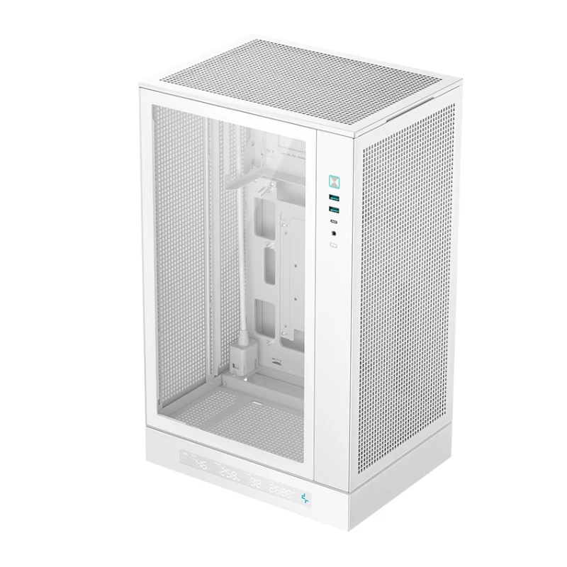 DEEPCOOL CH270 DIGITAL High-Airflow Micro-ATX Case – White