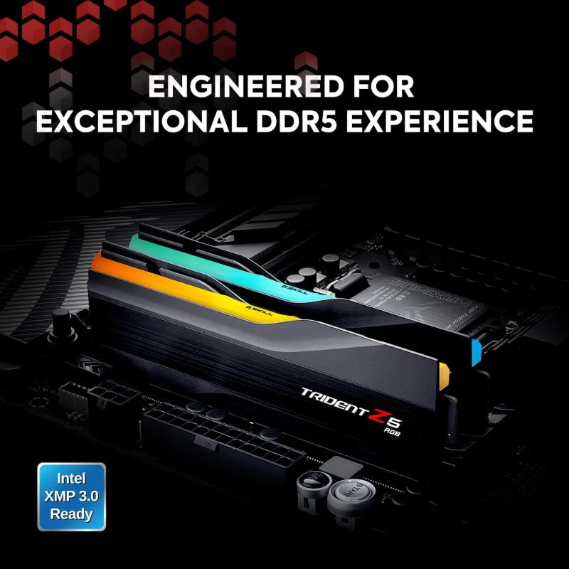 G.SKILL Trident Z5 RGB 96GB (2x48GB) DDR5 6400MHz CL32 Black | F5-6400J3239F48GX2-TZ5RK