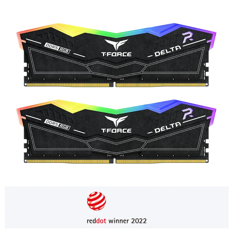 TEAMGROUP T-FORCE DELTA RGB 48GB (2x24GB) DDR5 7200MHz CL34 – Black | FF3D548G7200HC34ADC01