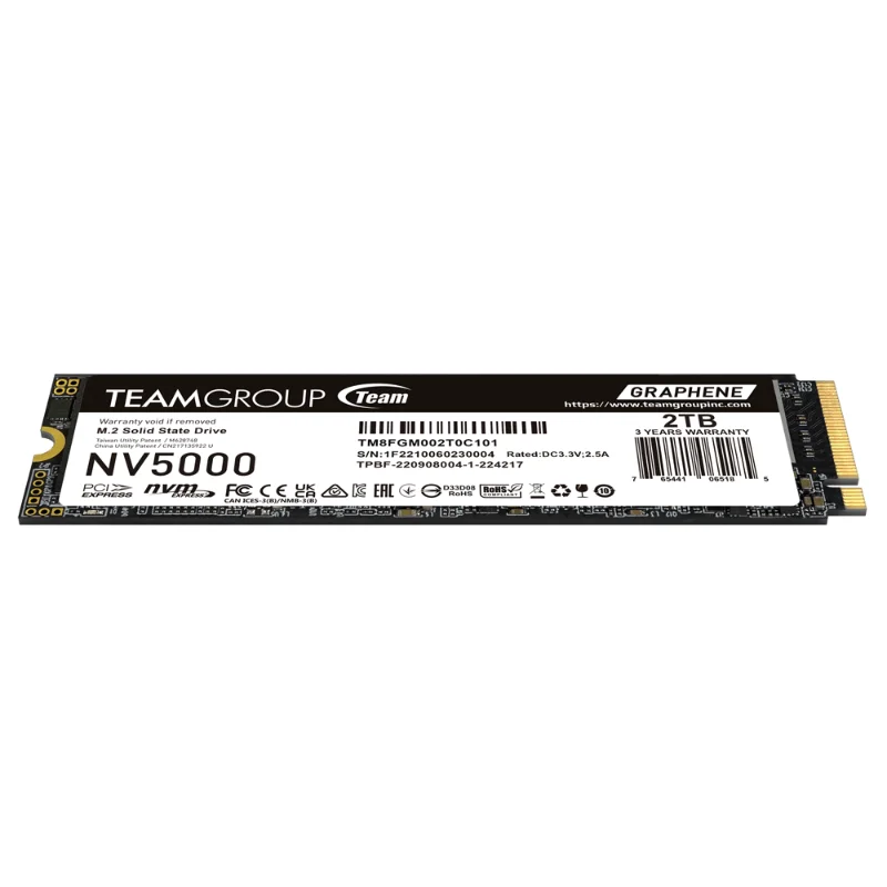 TEAMGROUP NV5000 2TB PCIe 4.0 NVMe M.2 2280 SSD | TM8FGM002T0C101