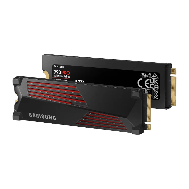 Samsung 990 PRO with Heatsink 4TB PCIe 4.0 NVMe M.2 SSD – Black | MZ-V9P4T0CW