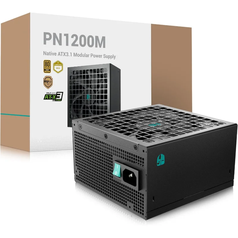 DEEPCOOL PN1200M 1200W 80 PLUS Gold Fully Modular ATX 3.1 Power Supply – Black | PN1200M