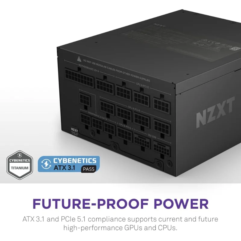NZXT C1500 Platinum 1500W 80 PLUS Platinum Fully Modular ATX 3.1 Power Supply – Black | C1500 Platinum