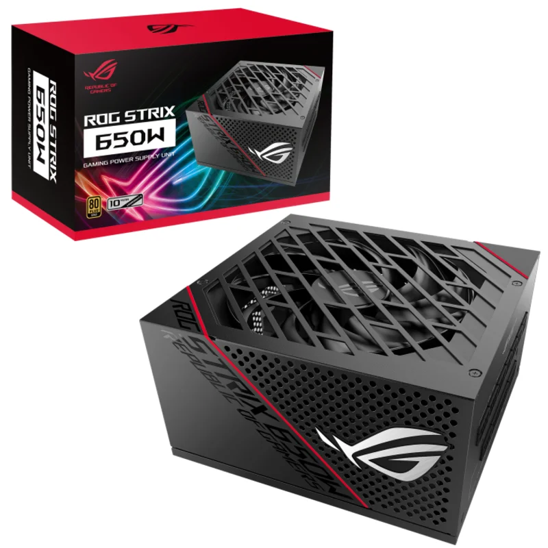 ASUS ROG Strix 650W 80 PLUS Gold Fully Modular Power Supply – Black | ROG-STRIX-650G