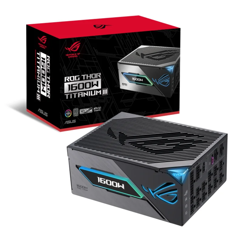 ASUS ROG Thor 1600W Titanium III Gaming Power Supply – Black | ROG-THOR-1600T3-GAMING