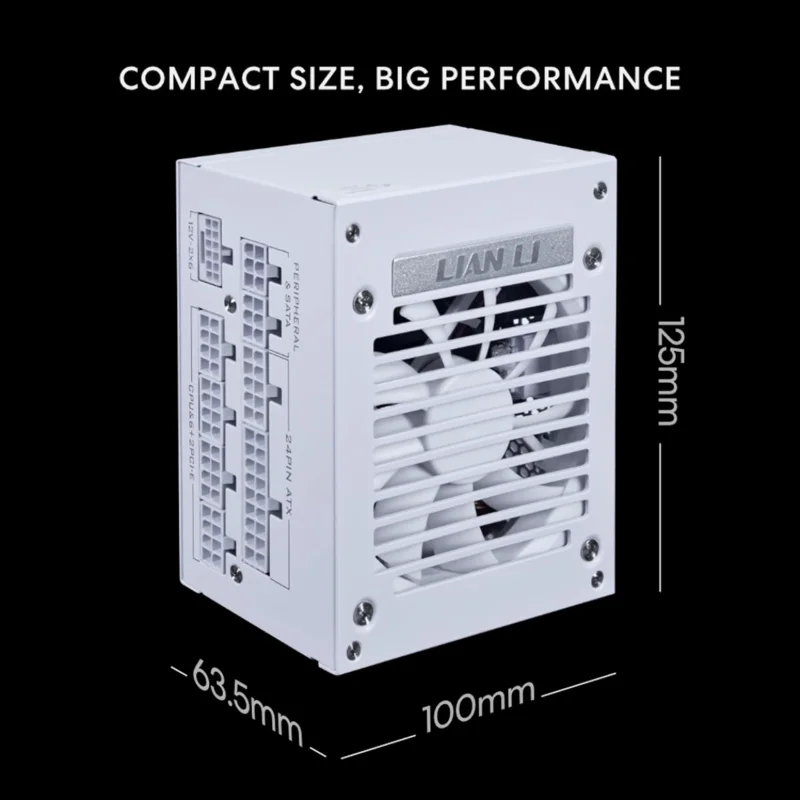 LIAN LI SP850 V2 Gold 850W Fully Modular ATX 3.1 SFX Power Supply – White | SP850G-W