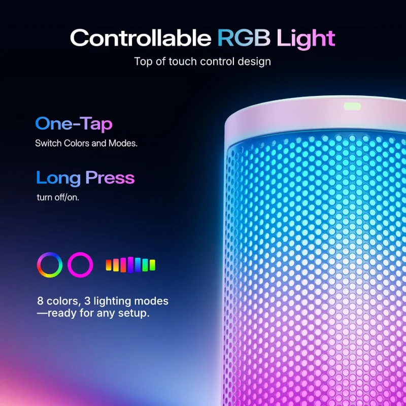 MAONO DGM20 GamerWave RGB USB Condenser Gaming Microphone with Noise Reduction – Pink