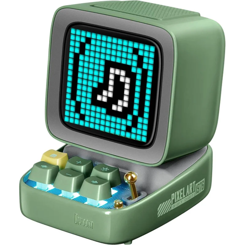 DIVOOM Ditoo-Mic Pixel Art Bluetooth Karaoke Speaker with Wireless Microphone – Green