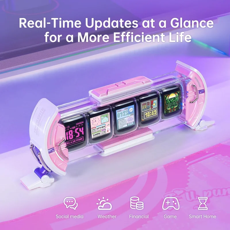 DIVOOM Times Gate Cyberpunk Smart Pixel Art Information Display – Pink
