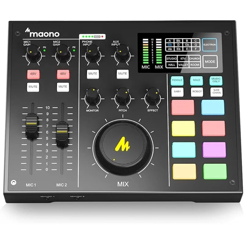 MAONOCASTER AM100 All-in-One Podcast Production Studio – Black | AU-AM100