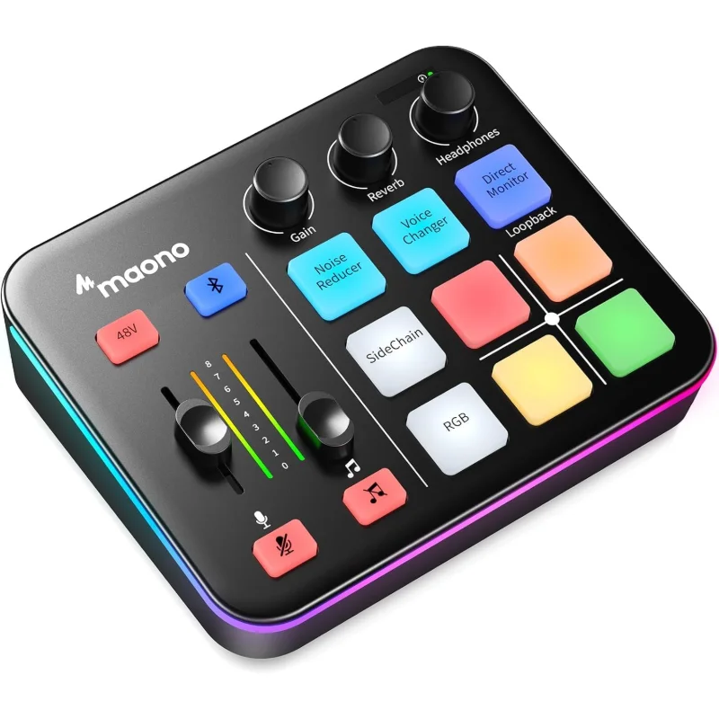 MAONOCASTER G1 NEO RGB Gaming Audio Mixer with Bluetooth – Black