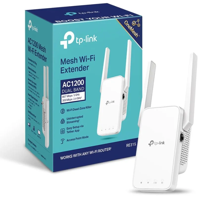 TP-Link RE315 AC1200 Mesh Wi-Fi Range Extender | RE315