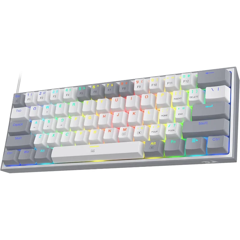 Redragon Fizz K617 RGB Wired Mechanical Keyboard – White/Grey | K617-RGB WG