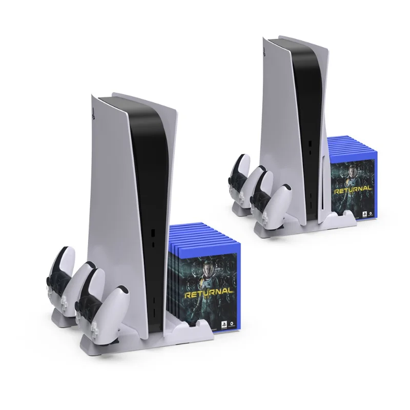 DOBE TP5-3537D Multifunctional Cooling and Charging Dock for PS5 / PS5 Slim / PS5 Pro – White