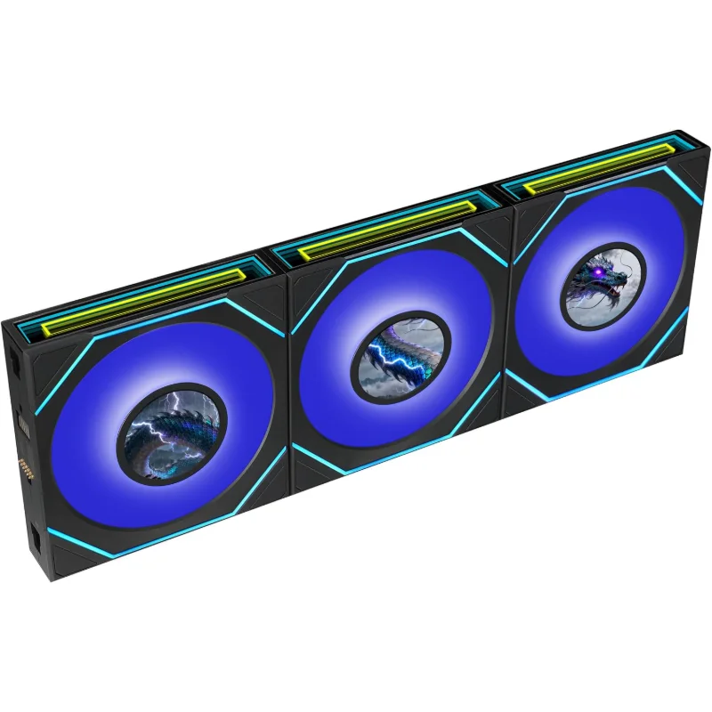 LIAN LI UNI FAN SL-INF LCD FLEX 120mm ARGB Reverse-Blade 3-Pack – Black | 12RSLIND1F3B